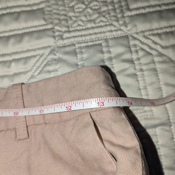 FRANK & OAK Big Cuff Linen Light Peach Trouser Pants Size 6 - Picture 11 of 13